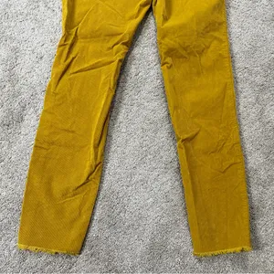 We The Free High Rise Skinny Corduroy Frayed Raw Hem Pants in Mustard Yellow 29 thumbnail 8