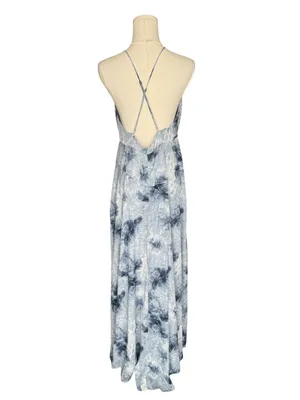 ASTR The Label - NOW Holland Blue Tie Dye Ruffle Maxi Dress Sz L thumbnail 5
