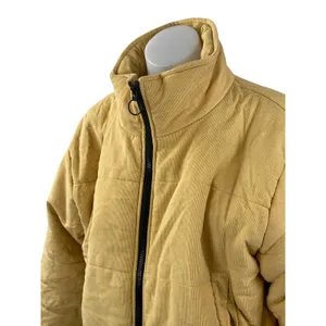 Cotton Candy LA Womens Yellow Quilted Mock Neck Long Sleeve Puffer Coat Jacket M thumbnail 2