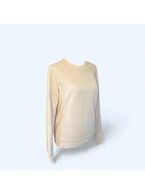Nike cream sweatshirt small swoosh logo neutral basic cozy pullover Size XS thumbnail 2