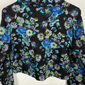 Ulla Johnson x Designers for Democracy Cotton Full Zip Hoodie Blue Floral Medium thumbnail 8