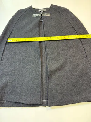 Nanette Lepore Wool Blend Dark Charcoal Cape Coat with Buckle thumbnail 4
