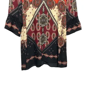 Fig and Flower Womens Boho Chic Shift Dress L Multicolor Crochet Lace Paisley thumbnail 4