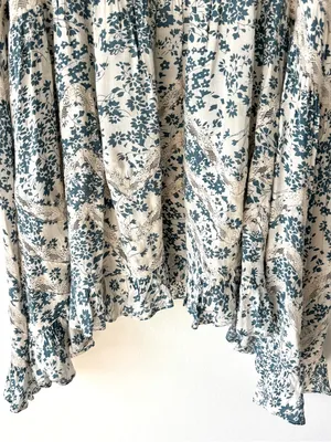 Intimately Free People White Blue Floral Voile Lace Trapeze Swing Tunic Dress thumbnail 6