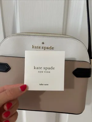 kate spade Two-Tone Dome Crossbody in White, Taupe & Black thumbnail 7