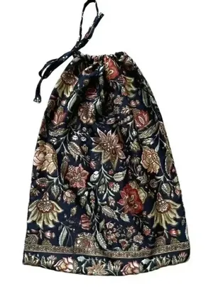 Floral Bohemian Rectangular Fall Lightweight Brown Black Handmade Bag, SZ S thumbnail 1