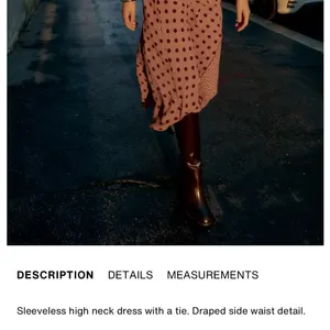 Zara NWT polka dot contrasting midi dress dusty pink & maroon dots thumbnail 2