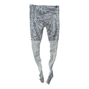 Alo White/Gray Palm Leaf Goddess Leggings, Small‎ thumbnail 4