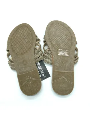 Epic Step Womens Sandals Strappy Slides Glitter Gold Size 6 thumbnail 5