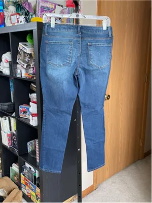 Women's Faded Glory Blue Skinny Jeans 6P with Orange Stitching thumbnail 2