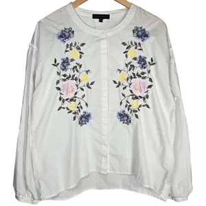 Sanctuary Danni White Embroidered Floral‎ Button Front Blouse Top Size M thumbnail 1