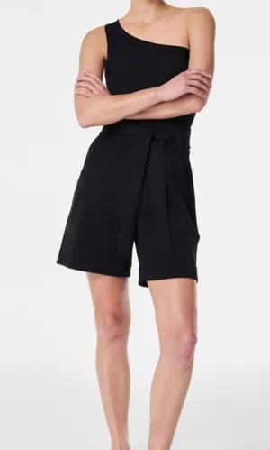 Spanx AirEssentials Bermuda Short Very Black High-Rise Waist Tie-Waist Belted XS thumbnail 5