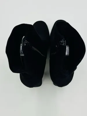 Ann Taylor Loft Women's Black Suede Ankle Boot Size 8.5 Side Zip 3" Block Heel thumbnail 6