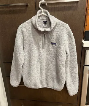 Patagonia Womens Gray Sherpa Fleece Soft Quarter Zip‎ Pullover Jacket small thumbnail 1