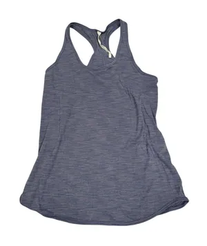 Lululemon Heathered Blue Racerback Crossover Back Yoga Tank‎ Top Size 4 thumbnail 1