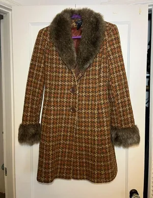 Frenchi coat with fur color Brown Size L thumbnail 2