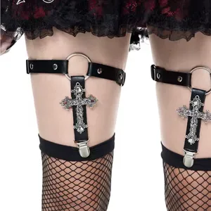 Black Gothic Leg Garters thumbnail 5