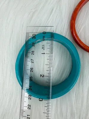 Y2K Lot of 6 Chunky Acrylic Stackable Bangle Bracelets Multi-Color Boho Chunky thumbnail 8