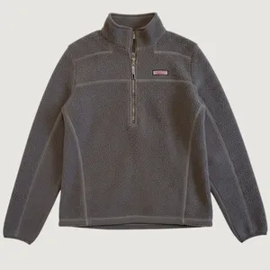 Vineyard Vines Gray Sherpa Fleece Quarter Zip‎ Pullover Jacket Womens Medium thumbnail 1