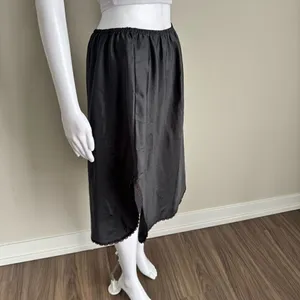 Vintage Warners Lace Half Slip Satin Black XL thumbnail 2