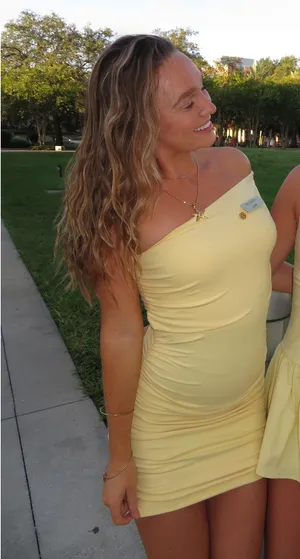 Boutique one shoulder Yellow Dress thumbnail 1