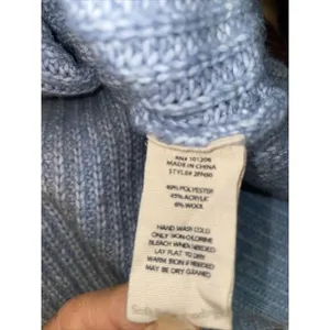 Soft‎ Surroundings Tunic Sweater Women's XL Blue 1/4 Zip Cable Knit thumbnail 7