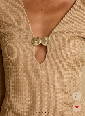 12th Tribe Gold Long Sleeve Mini Dress thumbnail 4