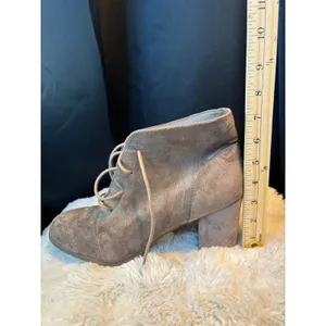 Madden Girl Torch Taupe Faux Suede Lace Up Block Heel Ankle Boots Size 11M thumbnail 8