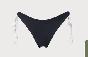 Berlook Contrast Triangle Halter Bikini Top and Contrast Tie Bikini Bottom thumbnail 11