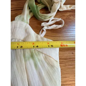 Line & Dot Green Tie Dye Tiered Maxi Dress Tie Strap Sz Small Cottagecore Summer thumbnail 7