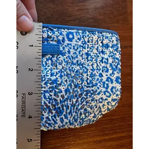 VERA BRADLEY Mesh Sequin Wristlet Purse Camocat Blue Sparkly Animal Print NEW thumbnail 5