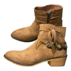 Mi.Mi Valencia Western Style brown booties ankle boots shoes thumbnail 1