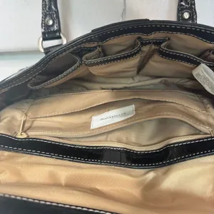 Liz Claiborne Y2K Black Croc Embossed Double Handle Shoulder Bag Purse thumbnail 16