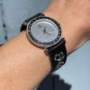 Vintage 80s Giordano watch leather Hong Kong black embroidered works! thumbnail 4