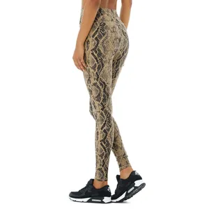 Alo Yoga High Waist Snakeskin Vapor Leggings Tan Black Animal Print Size M thumbnail 3