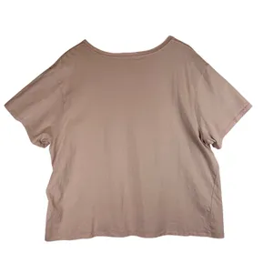 nuuds Women XXL Pink Cotton Relaxed Boxy Short Sleeve T-Shirt Distressed Hem thumbnail 2
