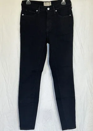 Everlane Mid-Rise Skinny Black Jeans Stretch Denim Everyday Casual Size 28 thumbnail 1