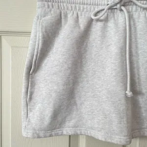 Aritzia tna cozy fleece grey drawstring mini skirt thumbnail 3