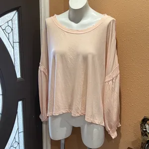 Free people blush pink bell sleeve Blouse thumbnail 2