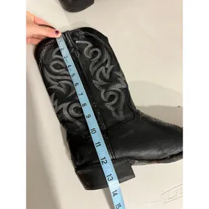 Vintage Dan Post Classic Black Genuine Leather Western Boots Size 9 Women's thumbnail 11
