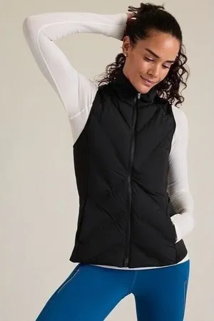 ATHLETA Inlet Quilted Puffer Vest Black Medium thumbnail 1