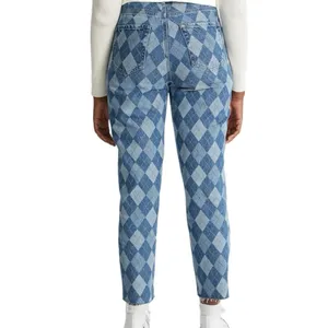 PacSun Eco Diamond Print High Waisted Straight Leg Jeans thumbnail 4