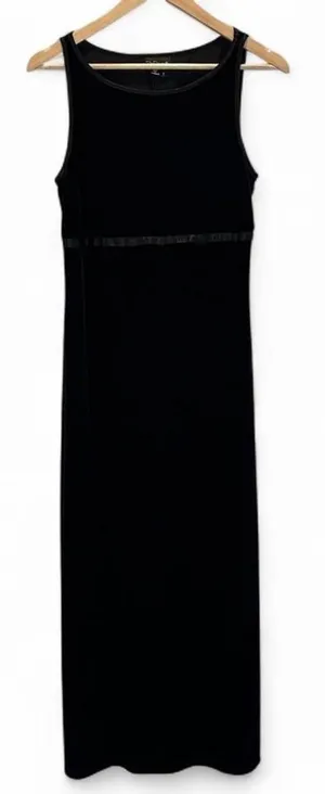 Vintage My Michelle Black‎ Velvet Sleeveless Maxi Dress Sz Small Whimsygoth thumbnail 1