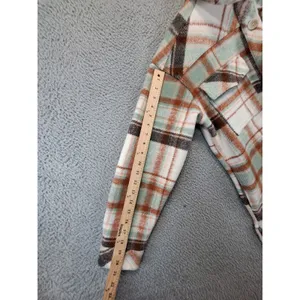 Maurices Mixer Shacket Womens S Multicolor Plaid Flannel Flap Pockets Button‎ Up thumbnail 4