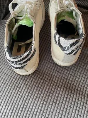 P448 Off-White Suede Low-Top Sneakers with Black Snake-Print Heel Size 40 thumbnail 4