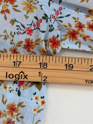 J. Crew Floral Button Up Shirt Size Small Blue Orange Cotton thumbnail 7