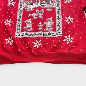 Vintage 90s Spumoni by Franko Christmas Skating Bears Sweatshirt Women's Medium thumbnail 8
