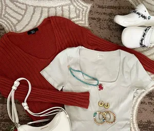 SheIn Rust Knit Sweater thumbnail 1