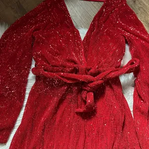 HELLO MOLLY Static Memory Sequin Dress In Red thumbnail 9
