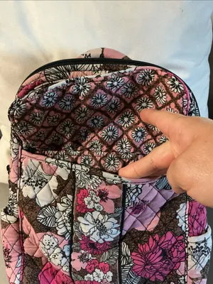 Vera Bradley Pink & Brown Quilted Floral Backpack thumbnail 3
